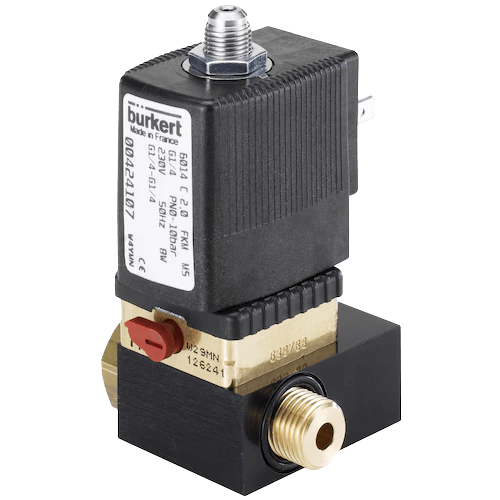 Burkert Direct-Acting 3/2-Way Plunger Valve, 6014 Banjo